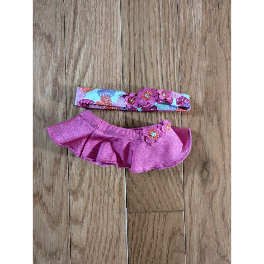 American Girl Bitty Baby Paradise Palms Pink Bikini Bottoms+ Head Band